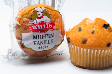 Willis Muffins Vanille mit Schokostückchen 30 Stück 55g 