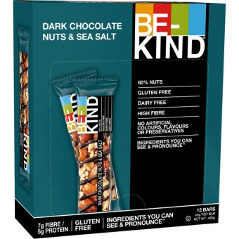BE-KIND Dark Chocolate Nuts & Sea Salt 12x 40g 