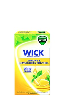 Wick Zitrone und Natürliches Menthol ohne Zucker  20x46g 