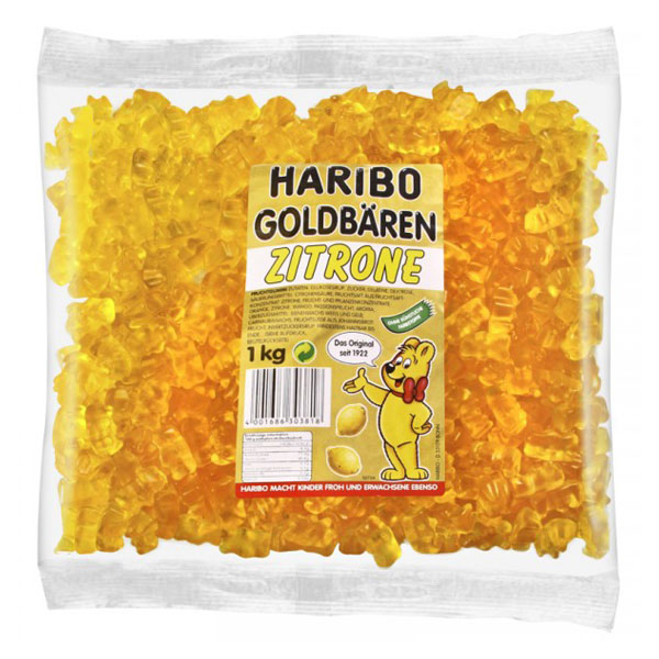 Haribo Goldbären - SORTENREIN gelb - Zitrone 1kg | Fruchtgummis im ...