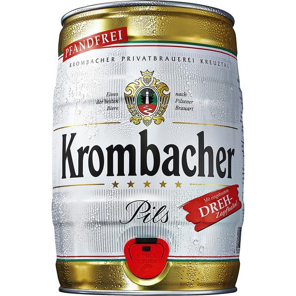 Krombacher Pils 2x 5l Fässer EINWEG pfandfrei | Getränke wie Durstlöscher  und Energy Drinks online bestellen Getränke