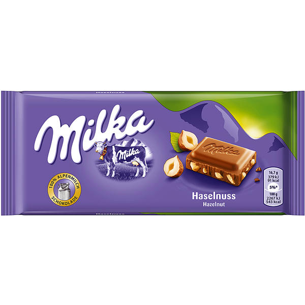 Milka Haselnuss 22 Tafeln 100g | Schokoladentafeln günstig online bestellen  bei sweet24.de Tafelschokolade