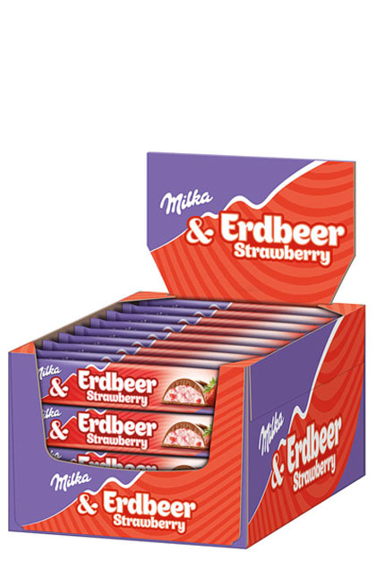 bei Riegel Riegel bestellen | 36,5g Erdbeer Schokoriegel online Schokoriegel Single sweet24.de Milka günstig 36